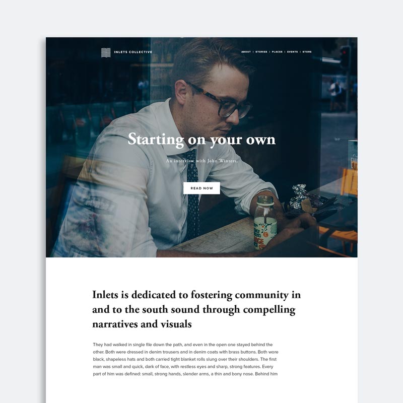 Minimal blog homepage design