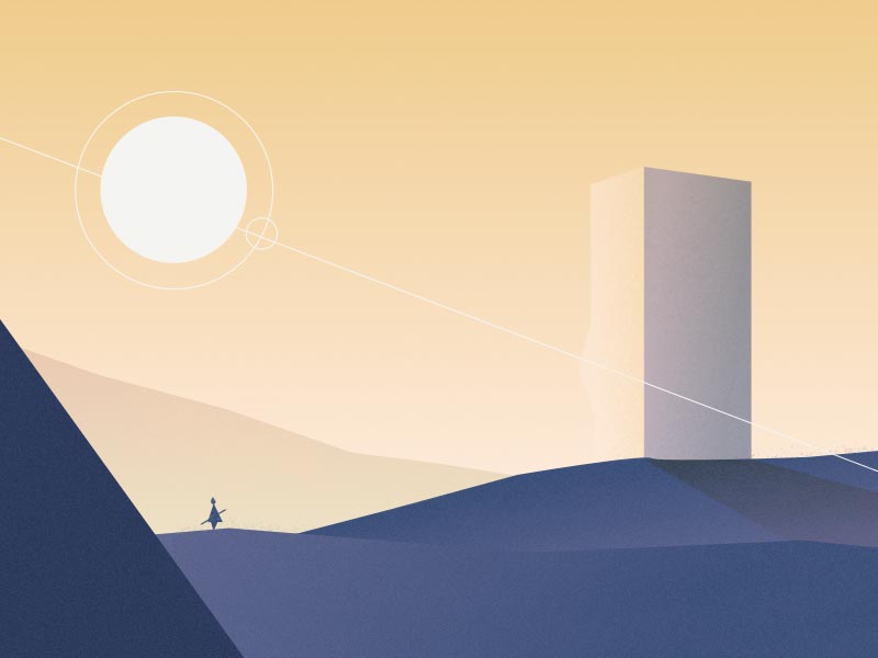 illustrated minmal hilly landscape