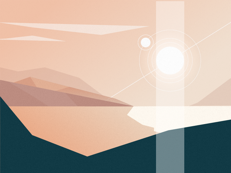 illustrated minimal beach